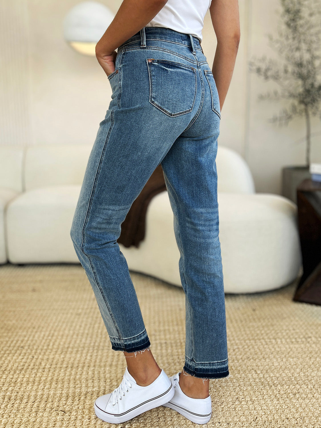Judy Blue Full Size Mid Rise Rigid Magic Release Hem Jeans Bottoms Bottoms Clothing Judy Blue Ship from USA Women Trendsi https://www.cyberehub.com