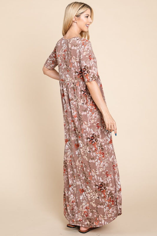 BOMBOM Printed Shirred Maxi Dress Apparel/Dress BOMBOM Dress Memorial Day Sale Ship from USA TikTok Trendsi USPS Walmart Walmart Apparel Trendsi https://www.cyberehub.com
