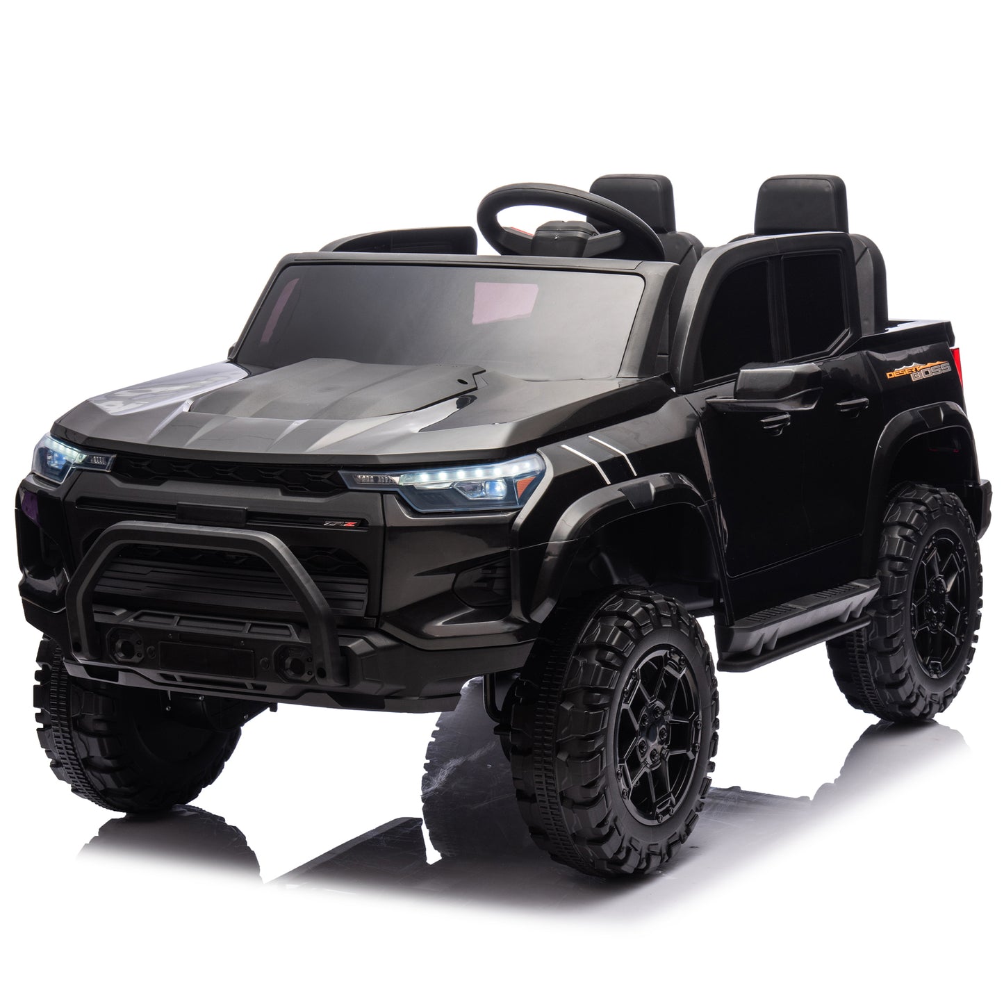 24V10A Two-seater Kids Ride On Electric Pickup, kids ride on toy W/parents remote control,4WD 800W motors,Two Safety belts,High Gate Safety Design,USB,Bluetooth, Speed 2.49-3.73MPH for kids aged 3+. Giga Kids Toys Giga https://www.cyberehub.com