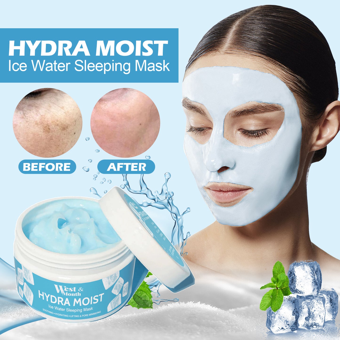 West&Month Radiant Sleep Facial Mask Deep Cleaning Pore Moisturizing Facial Mask Health Beauty CJ USa USPS Muqe https://www.cyberehub.com