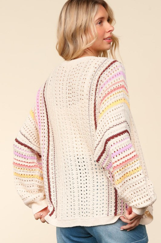Haptics Full Size Striped Crochet Open Front Cardigan Apparel Apparel Haptics Ship from USA TikTok Trendsi Trendsi https://www.cyberehub.com