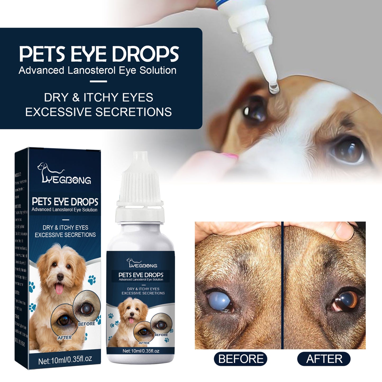 Yegbong Pet Eye Drops, Cats And Dogs Remove Tears Relieve Eyes Itchy Cleansing Eye Drops Pet Supplies Pet Eprolo https://www.cyberehub.com