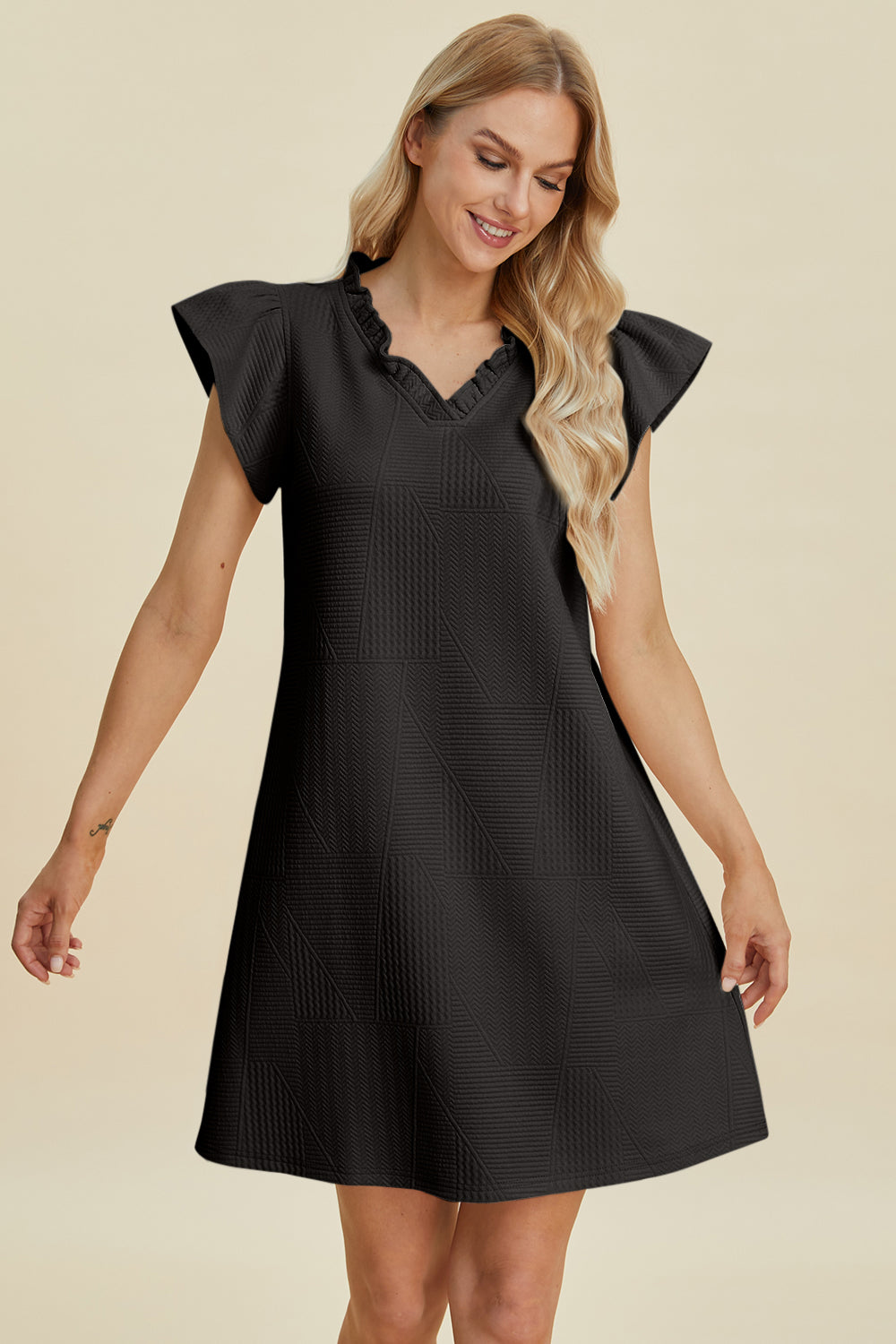Double Take Full Size Ruffled V-Neck Cap Sleeve Dress Apparel/Dress Double Take Dress Ship from USA TikTok Trendsi USPS Walmart Walmart Apparel Trendsi https://www.cyberehub.com