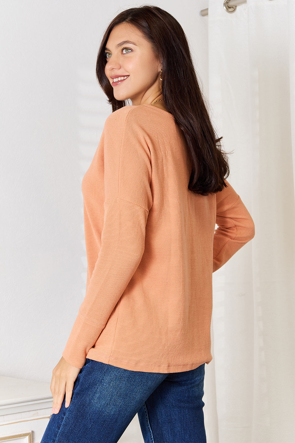 Basic Bae Half Button Long Sleeve Top Apparel/Tops Basic Bae Ship from USA TikTok Tops Trendsi USPS Walmart Walmart Apparel Trendsi https://www.cyberehub.com