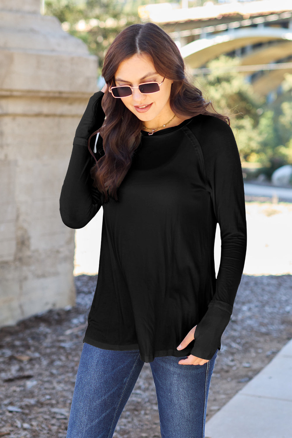 Basic Bae Full Size Round Neck Long Sleeve T-Shirt Black Apparel/Tops Basic Bae Ship from USA TikTok Tops Trendsi USPS Walmart Walmart Apparel Trendsi https://www.cyberehub.com
