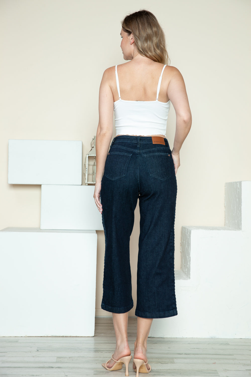 Judy Blue Full Size Side Seam Braid Detail Crop Wide Leg Jeans Bottoms Bottoms Clothing Judy Blue Pants Ship from USA Women Trendsi https://www.cyberehub.com