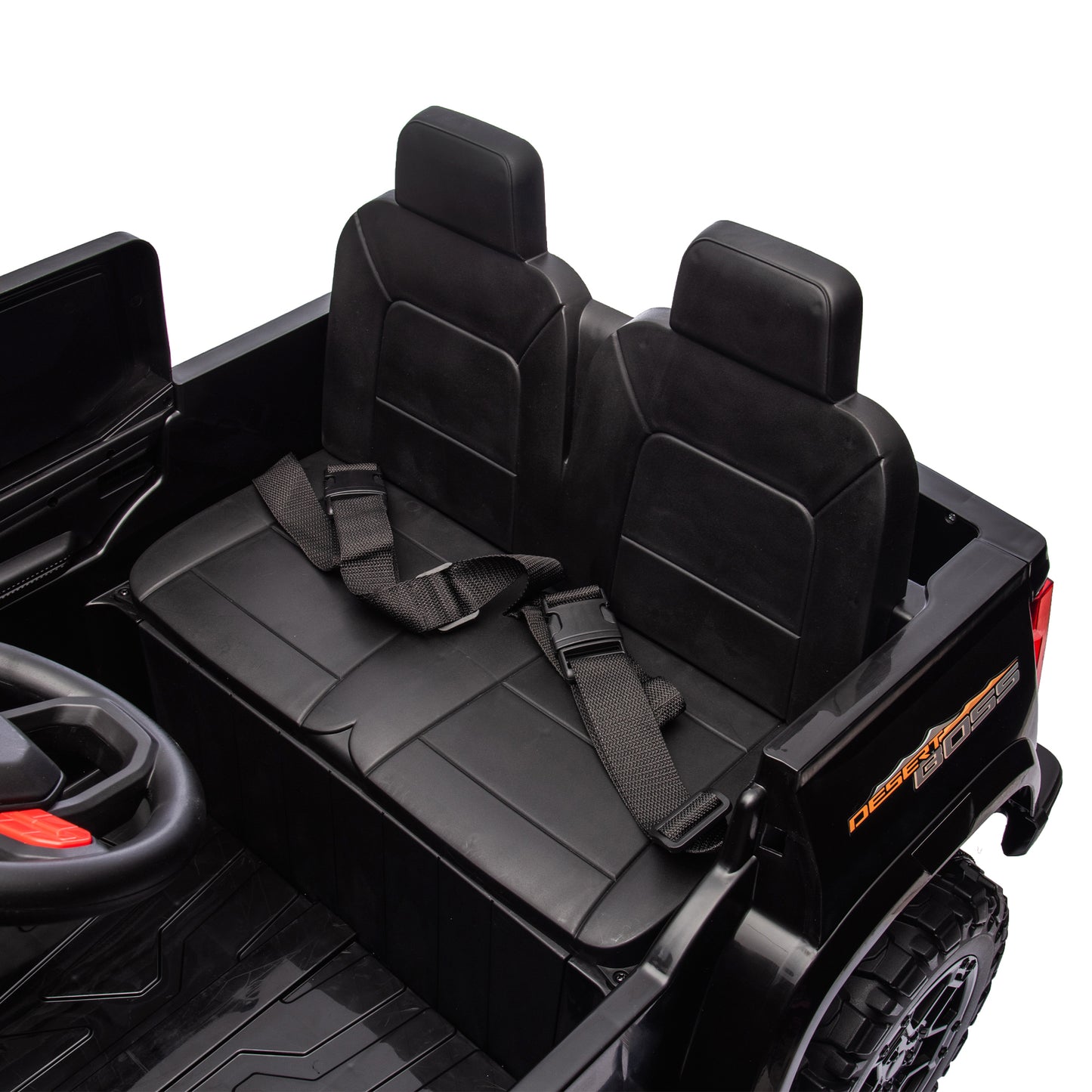 24V10A Two-seater Kids Ride On Electric Pickup, kids ride on toy W/parents remote control,4WD 800W motors,Two Safety belts,High Gate Safety Design,USB,Bluetooth, Speed 2.49-3.73MPH for kids aged 3+. Giga Kids Toys Giga https://www.cyberehub.com