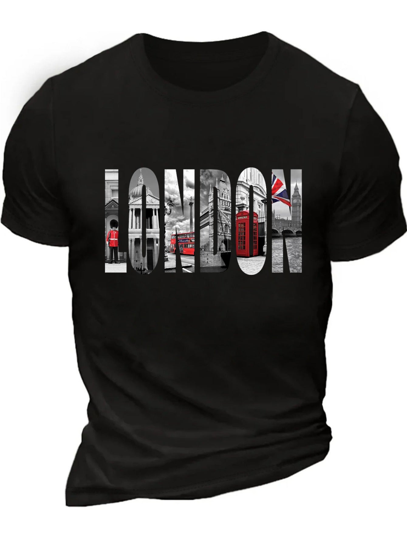 London Graphic Men's Short Sleeved T-shirt, Comfortable Elastic Fashionable Summer T-shirt, Casual Daily Style Fashionable Clothing Apparel/Shirt/Graphic Shirt SNULLO https://www.cyberehub.com