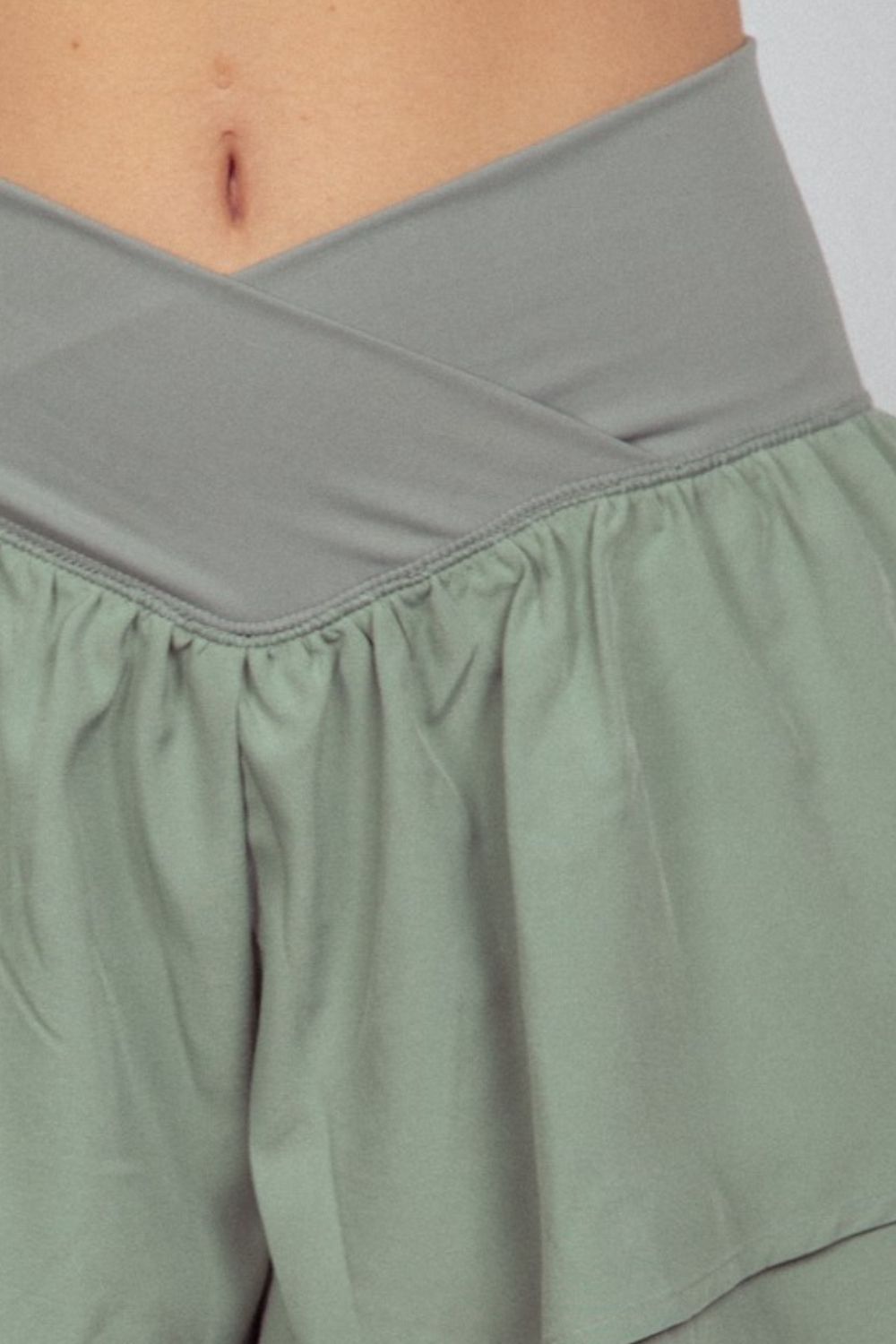 VERY J V-Shaped High Waist Layered Active Shorts Bottoms Bottoms Clothing Pants Ship from USA VERY J Women Trendsi https://www.cyberehub.com