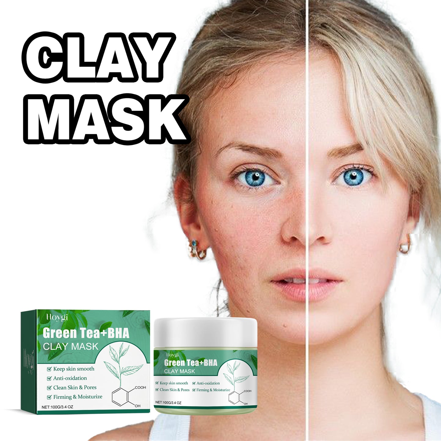 Green Tea Cleansing Mud Mask, Facial Cleansing Moisturizing Whitening Skin Blackhead Acne Removing Mud Mask Health & Beauty Health Eprolo https://www.cyberehub.com