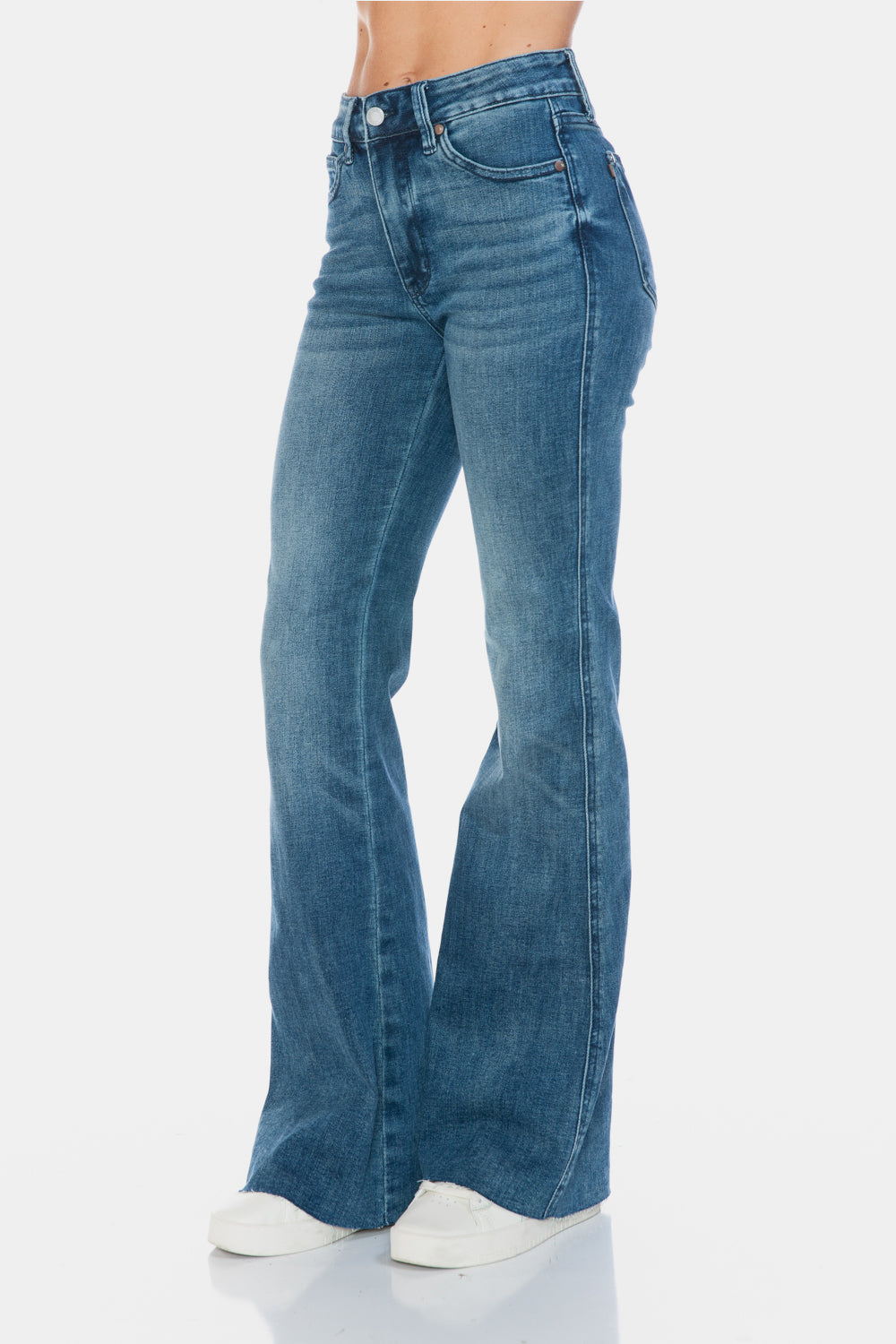 Judy Blue Full Size Tummy Control Cut Hem Flare Jeans Bottoms Bottoms Clothing Judy Blue Ship from USA Women Trendsi https://www.cyberehub.com