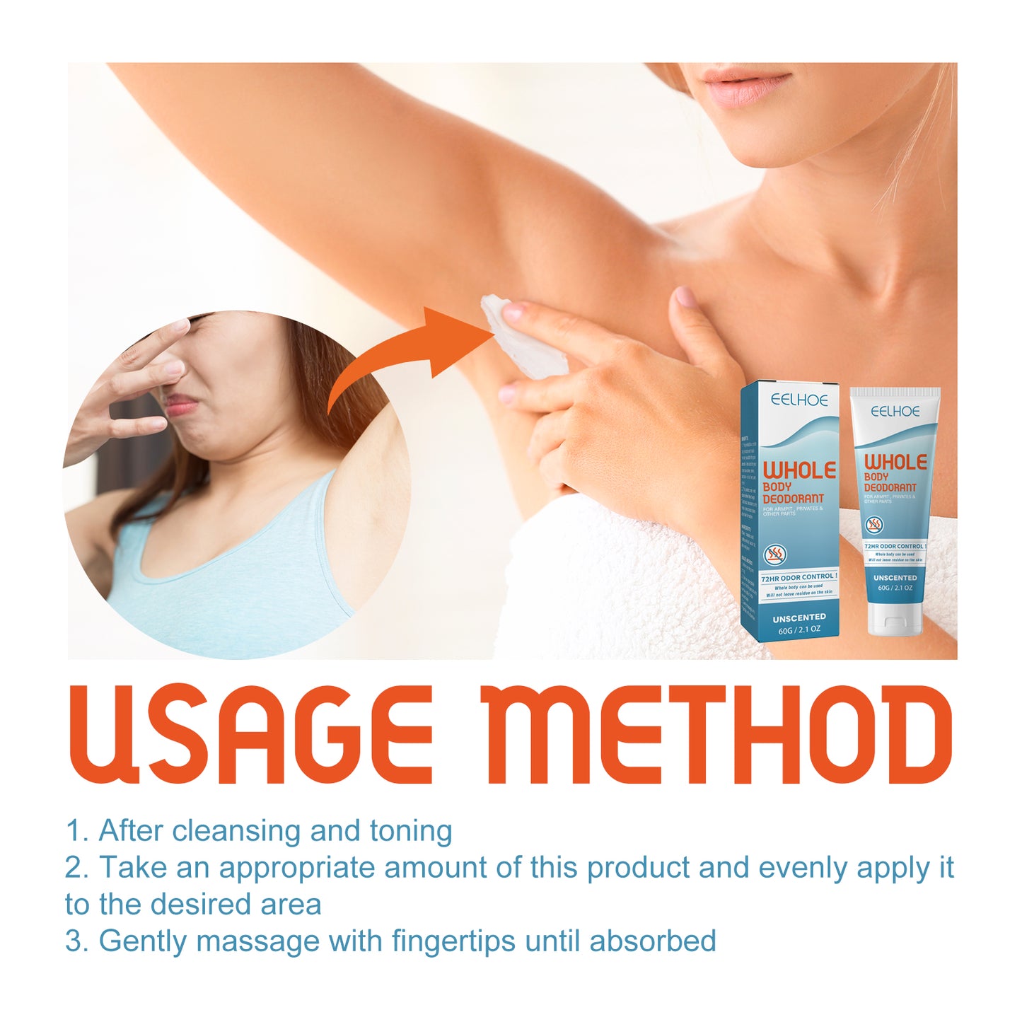 Whole Body Deodorant, Long Lasting Fragrance Clean Body Odor Body Odor Sweat Refreshing Fragrance Care Cream Health Eprolo https://www.cyberehub.com