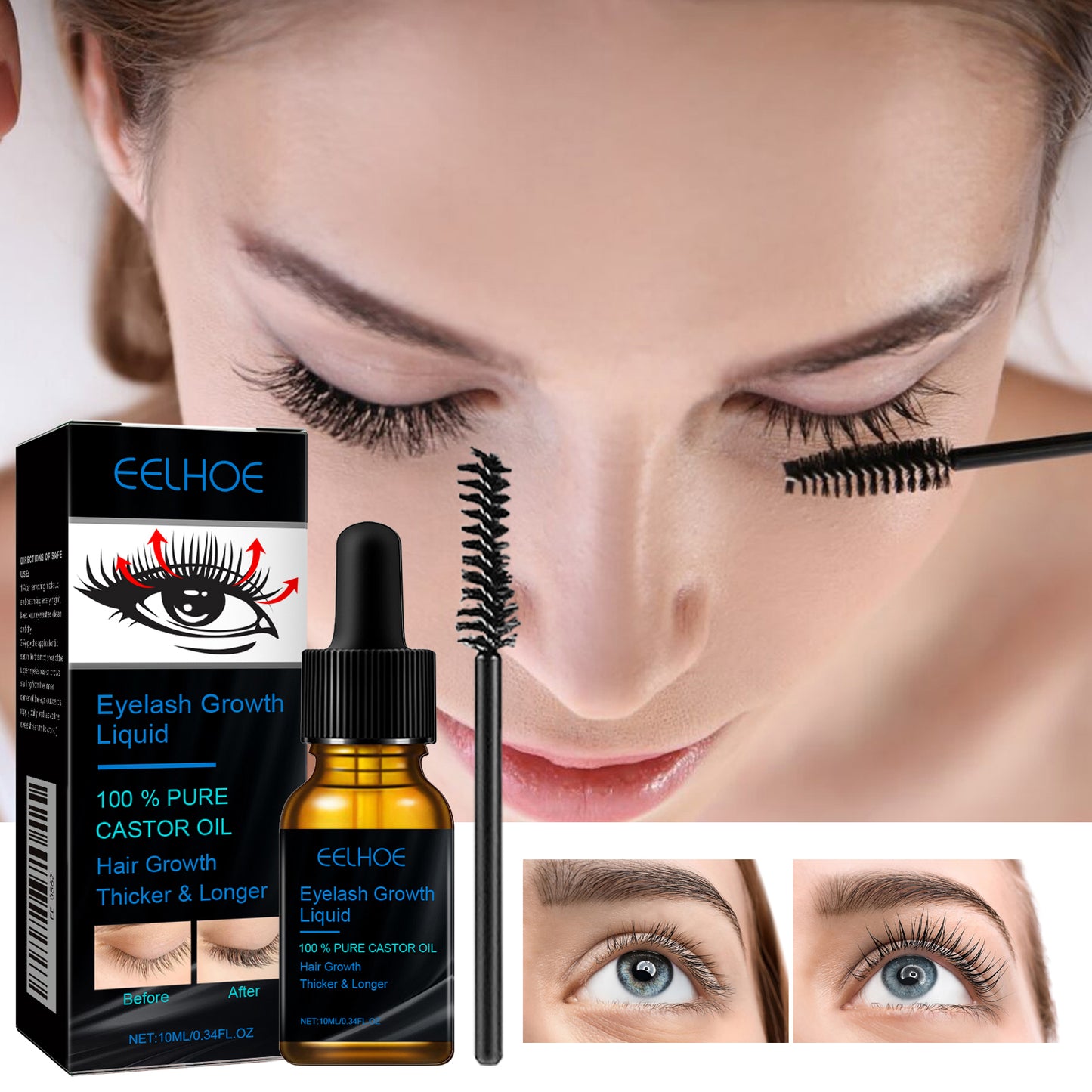 Castor Oil Mascara Daily Natural Eyelash Curl & Curl Beauty Gentle Moisturizing Treatment Health Eprolo https://www.cyberehub.com