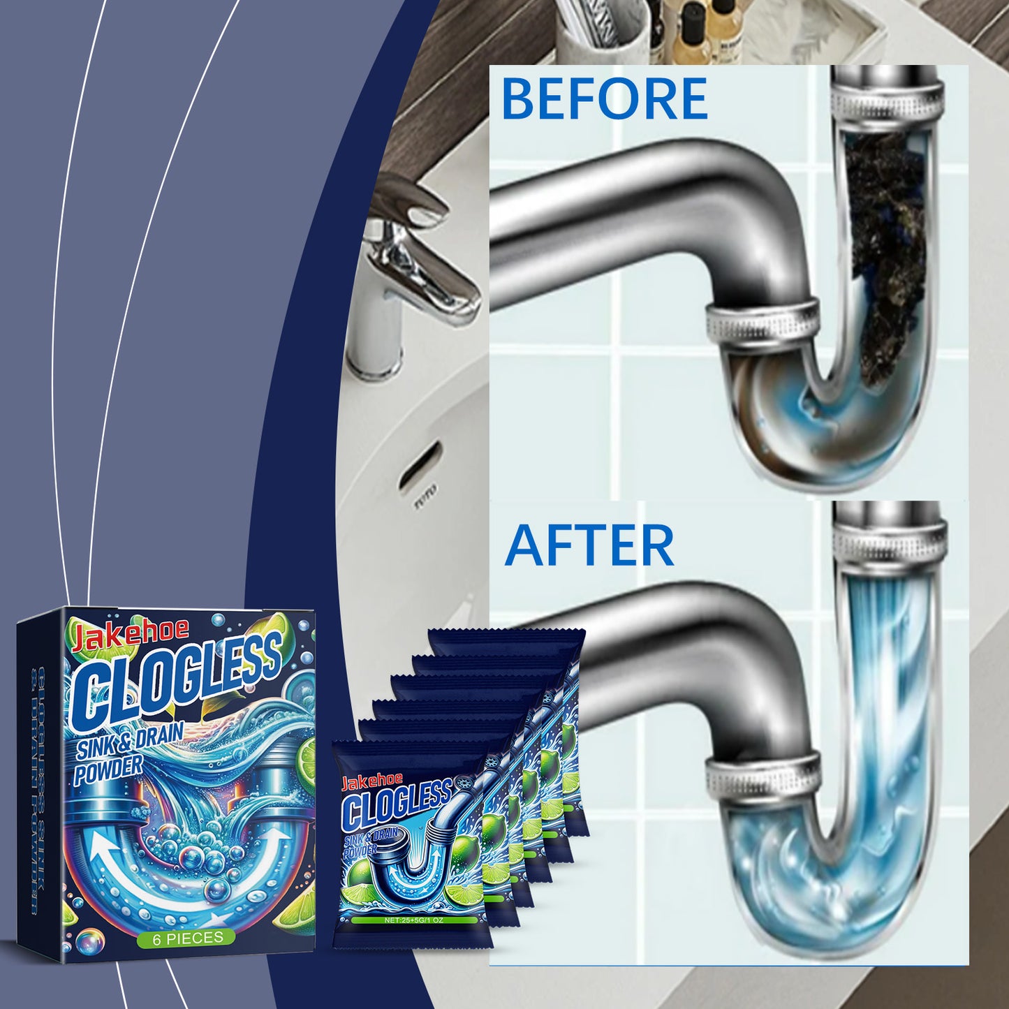 Jakehoe Pipe Dredging Powder, Kitchen Toilet Sewer Pipe Dissolving Odor Oil Blocking Cleaning Powder Home Eprolo https://www.cyberehub.com