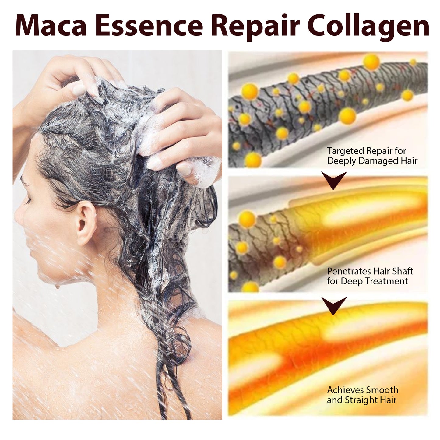 Maca Essence Repair Collagen, Repair Damaged Hair Reduces Split Ends Deep Clean Smooth And Shiny Health & Beauty Health Eprolo https://www.cyberehub.com
