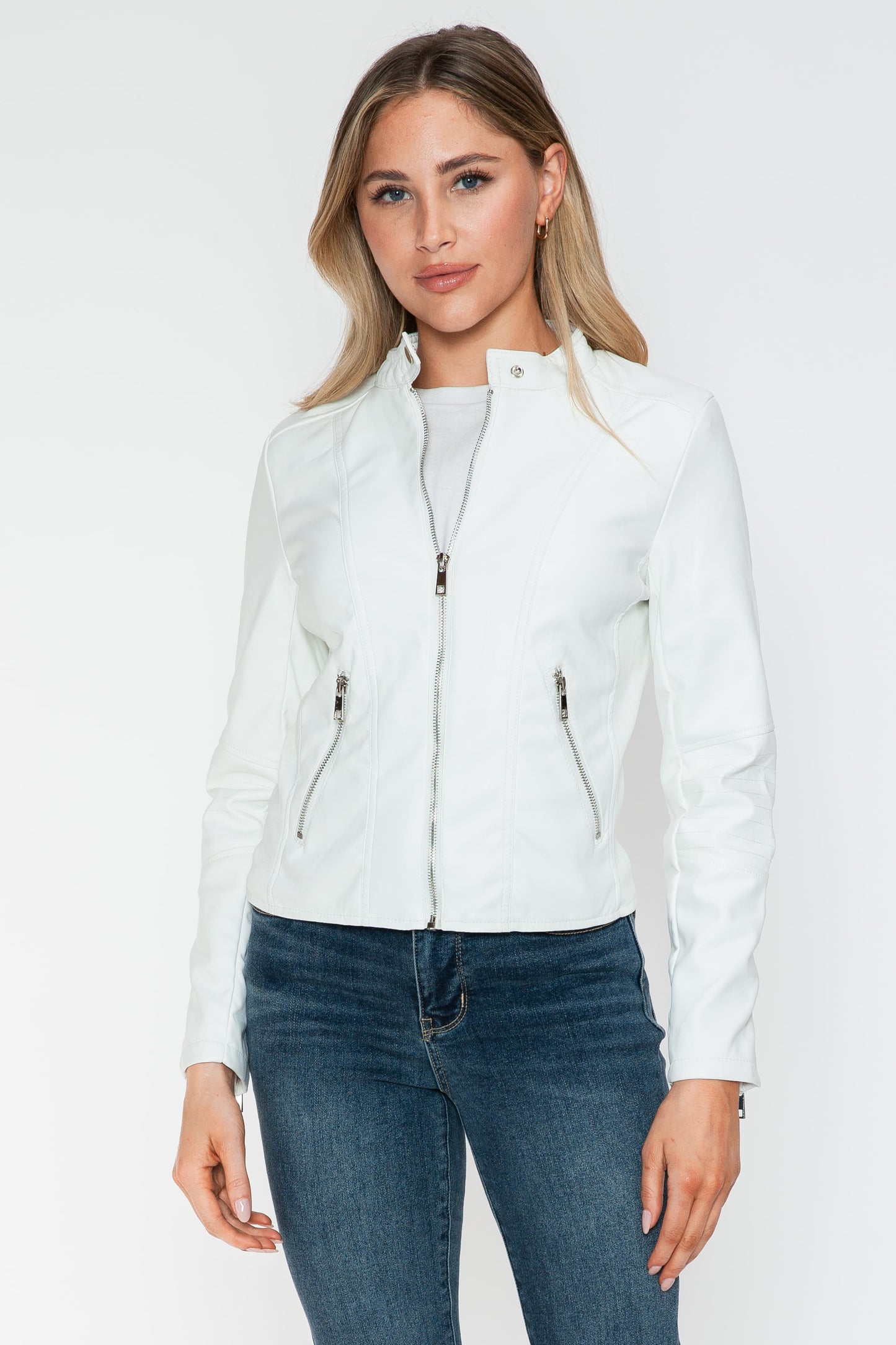Snobbish PU Leather Zip Up Jacket with Pockets Tops/Jackets/Sweaters Clothing Tops Ship from USA Snobbish TikTok Trendsi USPS Walmart Trendsi https://www.cyberehub.com