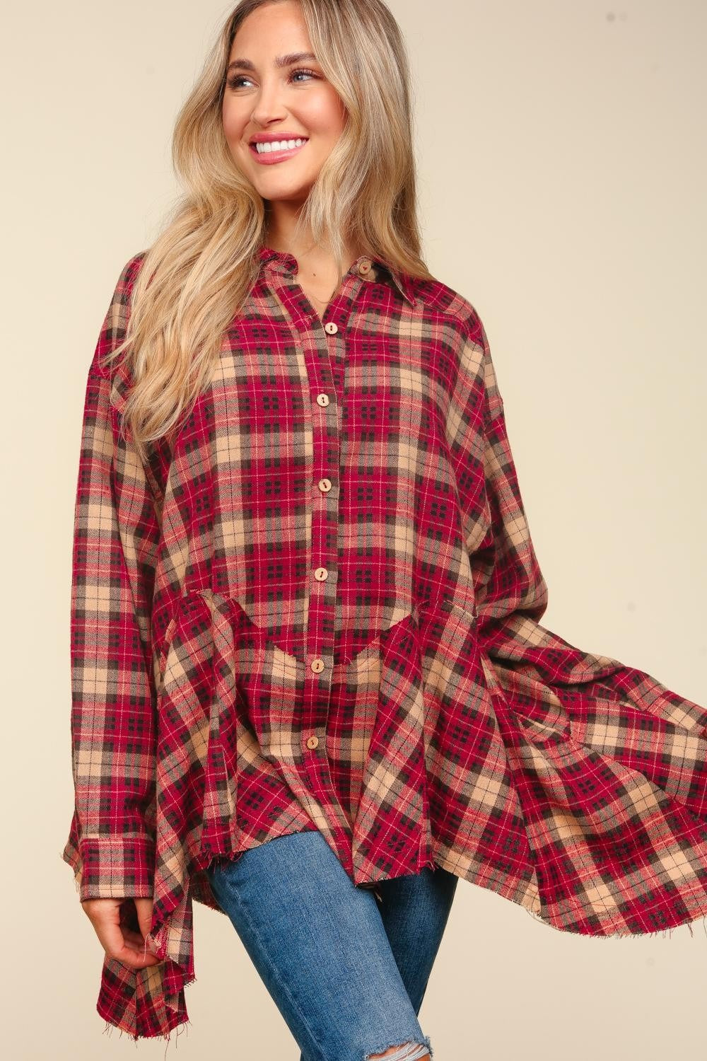 Haptics Plaid Button Down Sharkbite Shirt Tops/Jackets/Sweaters Clothing Tops Haptics Ship from USA TikTok Trendsi USPS Walmart Trendsi https://www.cyberehub.com