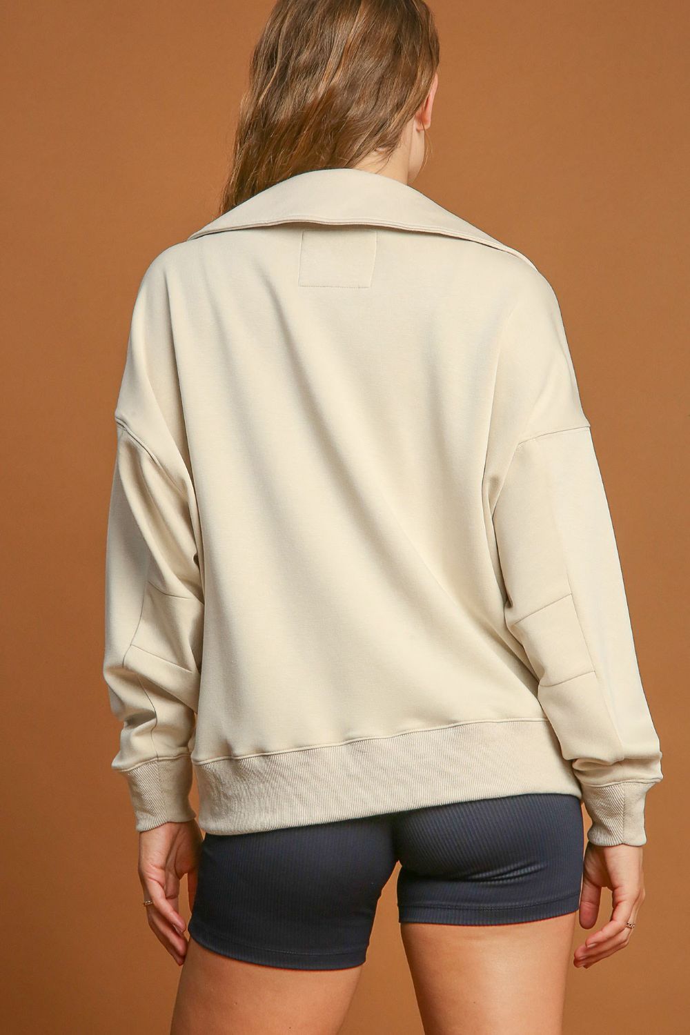 Umgee Johnny Collar Dropped Shoulder Sweatshirt Apparel/Tops Ship from USA TikTok Tops Trendsi Umgee USA USPS Walmart Walmart Apparel Trendsi https://www.cyberehub.com