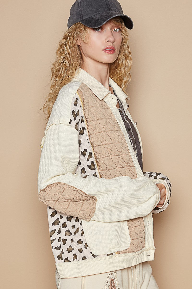 POL Leopard Exposed Seam Button Up Quilted Jacket Tops/Jackets/Sweaters Clothing Tops POL Ship from USA TikTok Trendsi USPS Walmart Trendsi https://www.cyberehub.com