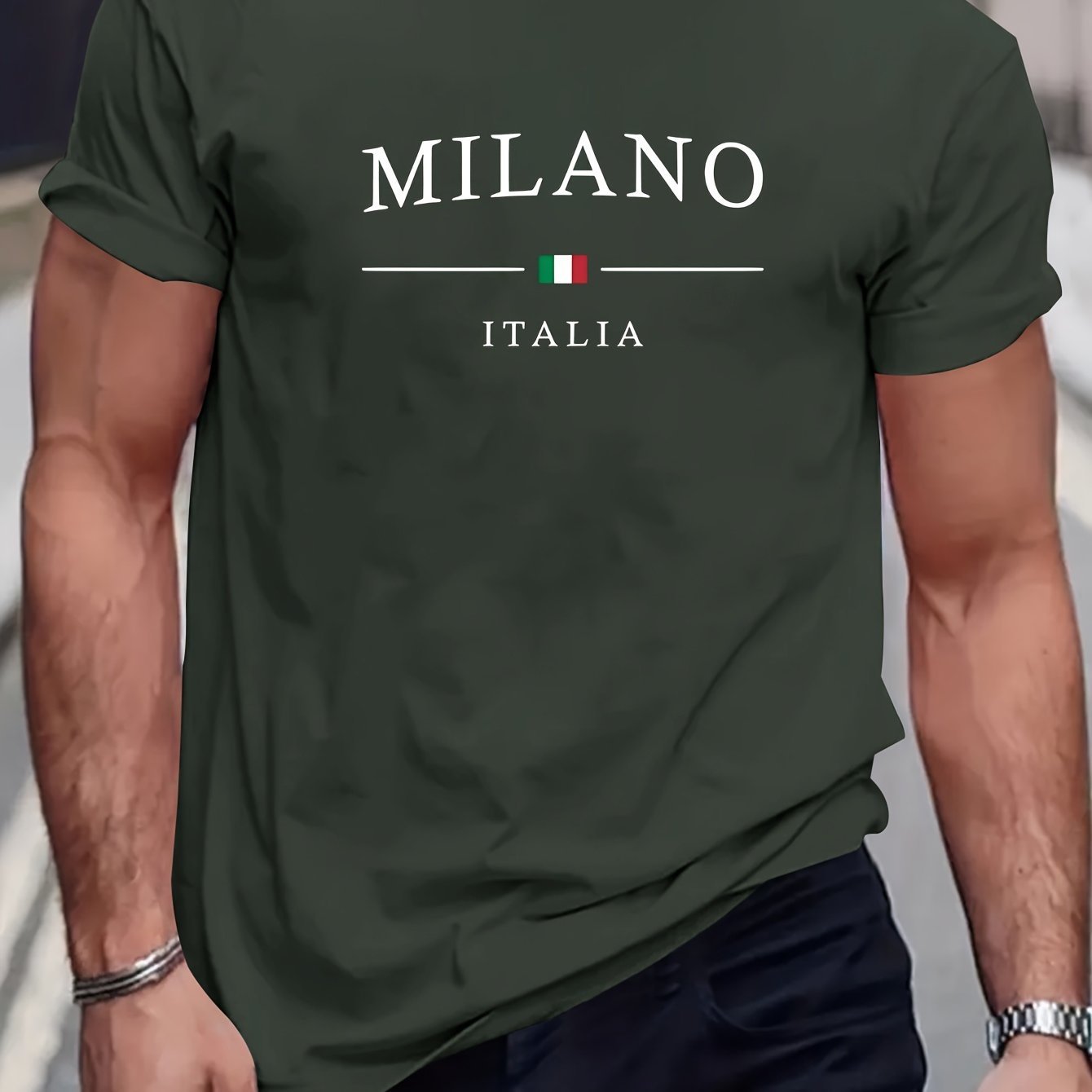 Milano Patterned Printed Men's T-shirt, Comfortable And Elastic Round Neck T-shirt, Perfect For Summer Outdoor Activities, Fashionable Streetwear, Men's Casual Tops Graphite Apparel/Shirt/Graphic Shirt SNULLO https://www.cyberehub.com