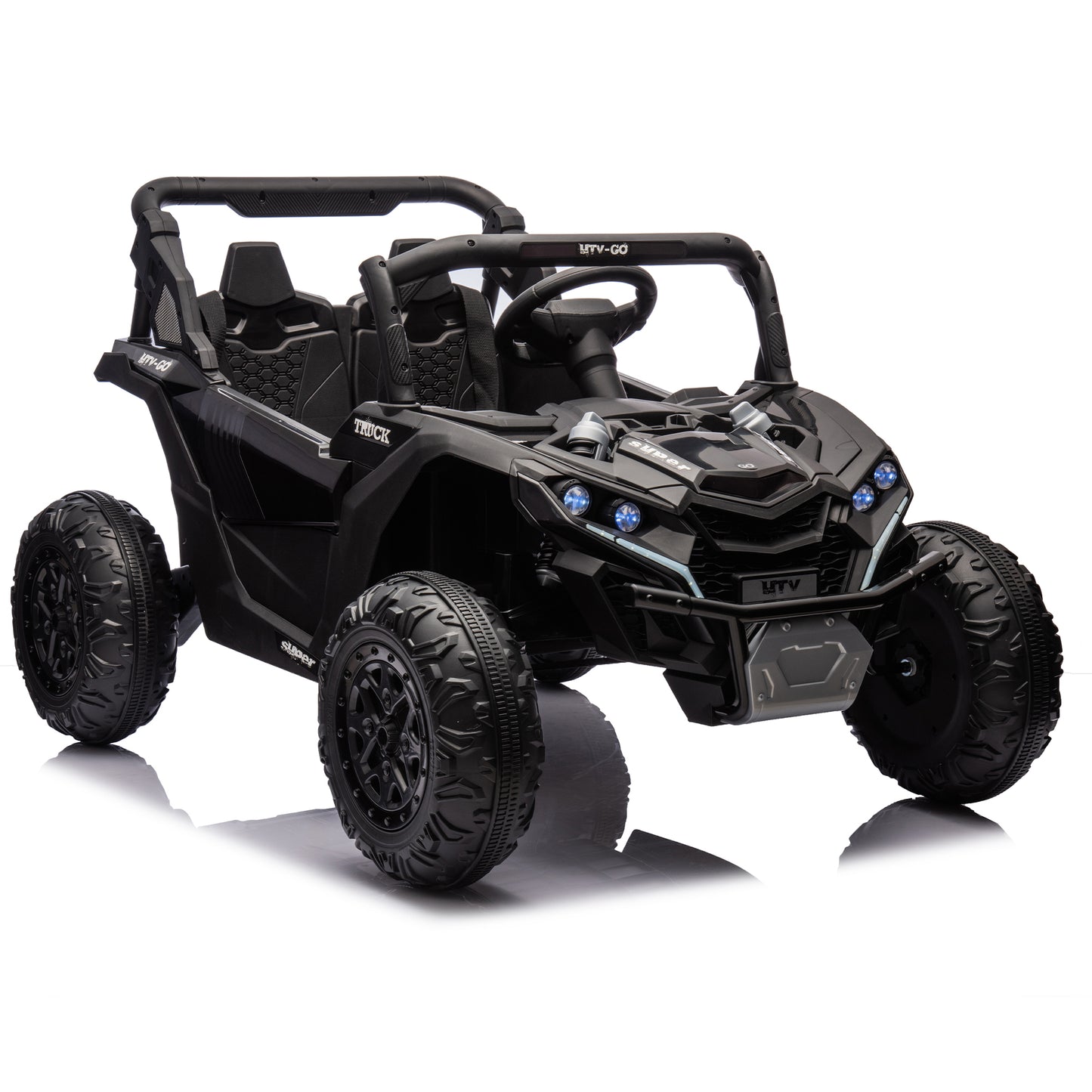 24V Two-Seater Kids Ride On UTV W/Parents Remote Control,Four-Wheel Suspension,Slow Start,Large wheel design,Anti-collision bar,Storage space,Music,USB,Bluetooth,Volume control,LED lights for Kids 3+. Giga Kids Toys Giga https://www.cyberehub.com