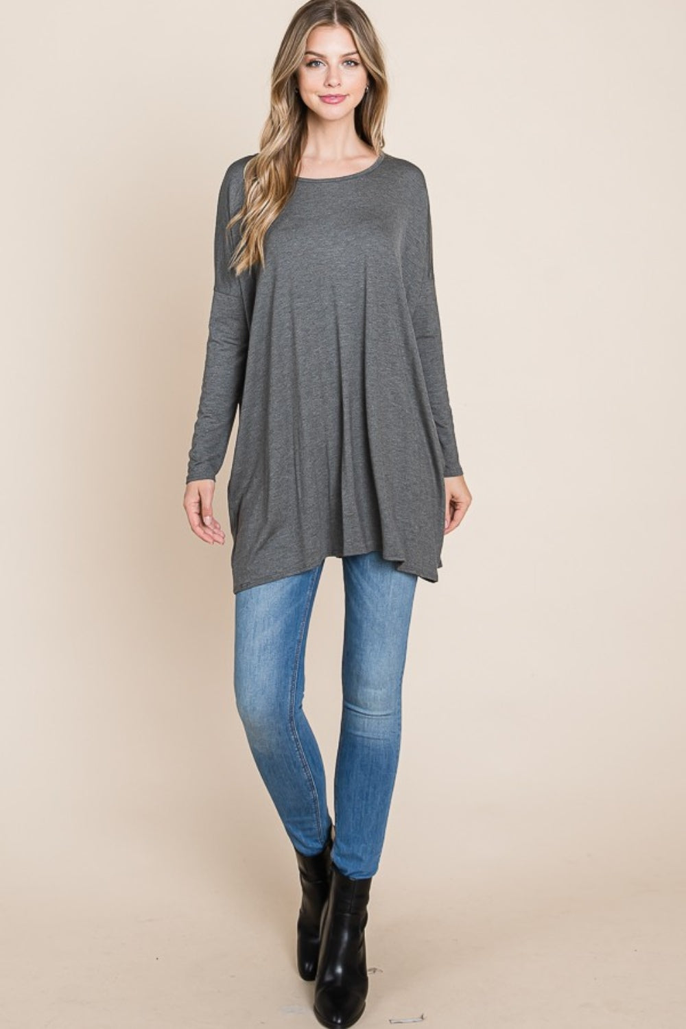 BOMBOM Round Neck Long Sleeve Oversized Top Tops/Jackets/Sweaters BOMBOM Clothing Tops Ship from USA TikTok Trendsi USPS Walmart Trendsi https://www.cyberehub.com