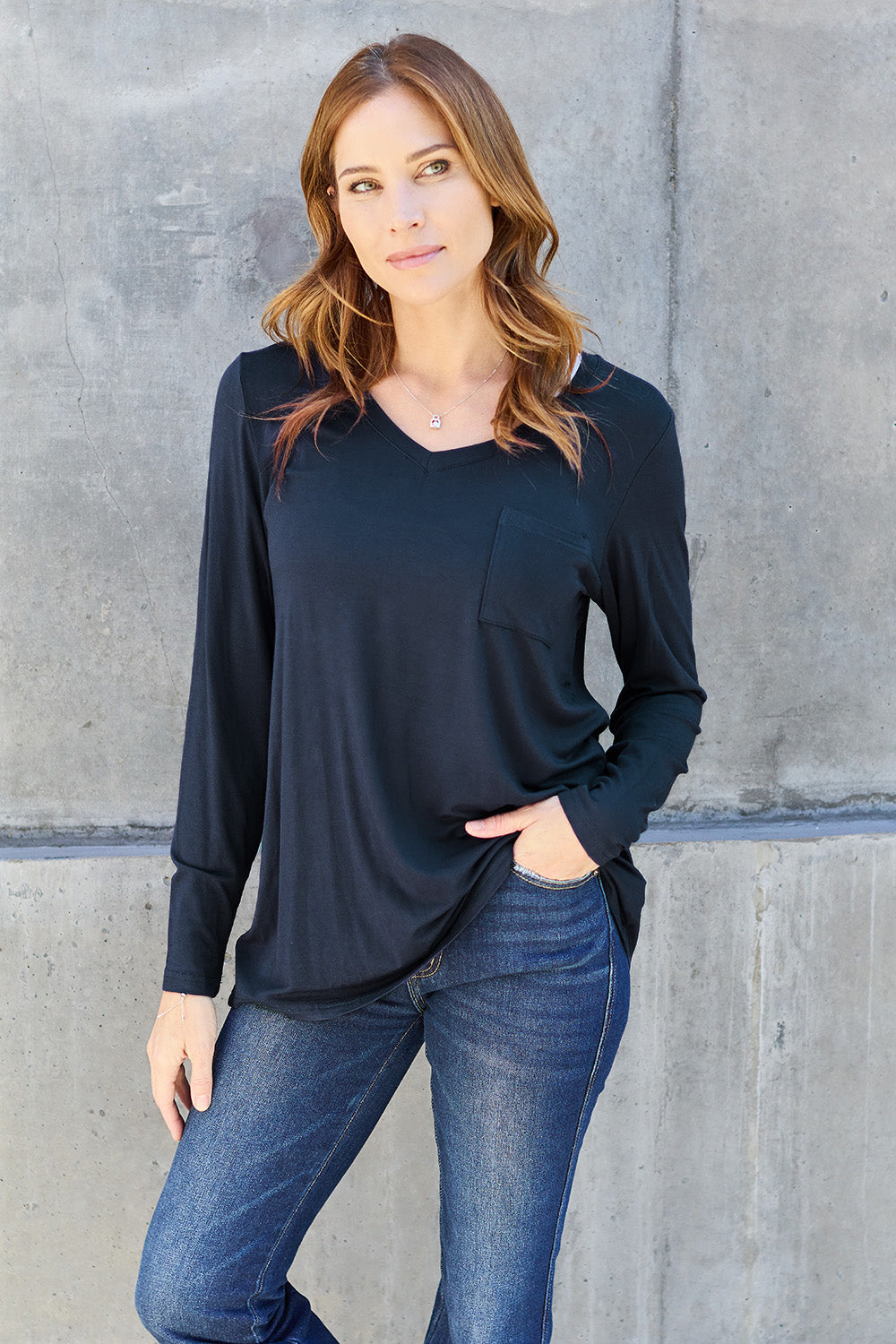 Basic Bae Full Size V-Neck Long Sleeve Top Dark Blue Apparel/Tops Basic Bae Ship from USA TikTok Tops Trendsi USPS Walmart Walmart Apparel Trendsi https://www.cyberehub.com