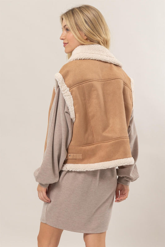 HYFVE Fur-Contrast Zip Up Suede Vest Tops/Jackets/Sweaters Clothing Tops HYFVE Ship from USA TikTok Trendsi USPS Walmart Trendsi https://www.cyberehub.com