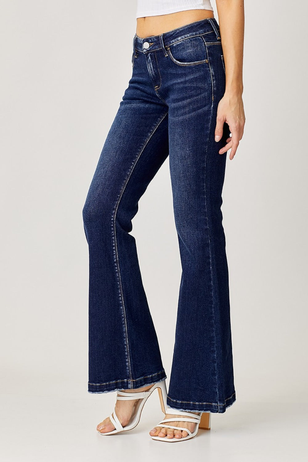 RISEN Full Size Low Rise Flare Jeans Bottoms Bottoms Clothing Pants RISEN Ship from USA Women Trendsi https://www.cyberehub.com