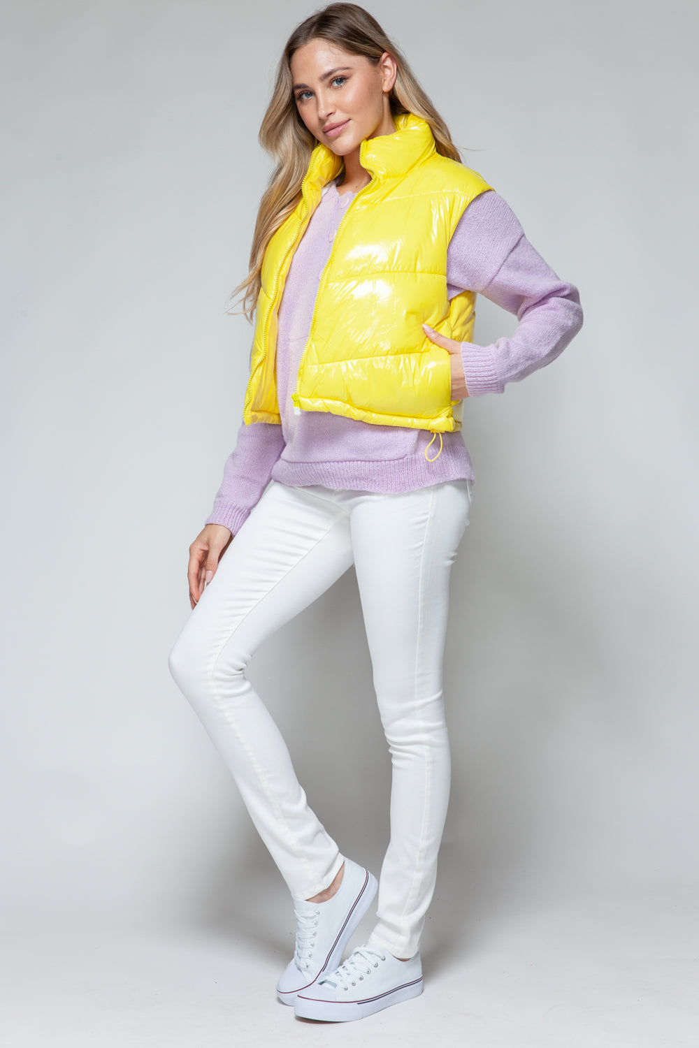 Snobbish Zip Up Turtleneck Shiny Quilted Vest Shirt Apparel Clothing Tops Ship from USA Shirts Snobbish USA Women Trendsi https://www.cyberehub.com