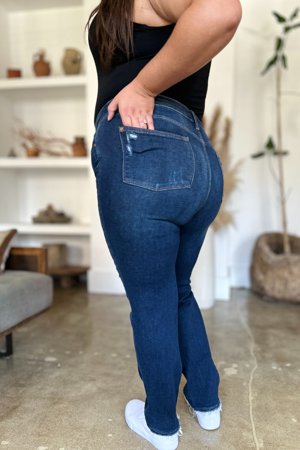 Judy Blue Full Size High Waist Rigid Magic Heavy Destroy Straight Jeans Bottoms Bottoms Clothing Judy Blue Pants Ship from USA Women Trendsi https://www.cyberehub.com