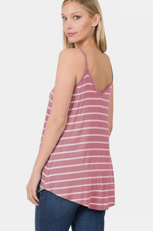 Zenana Striped Curved Hem Cami Apparel/Tops Ship from USA TikTok Tops Trendsi USPS Walmart Walmart Apparel Zenana Trendsi https://www.cyberehub.com