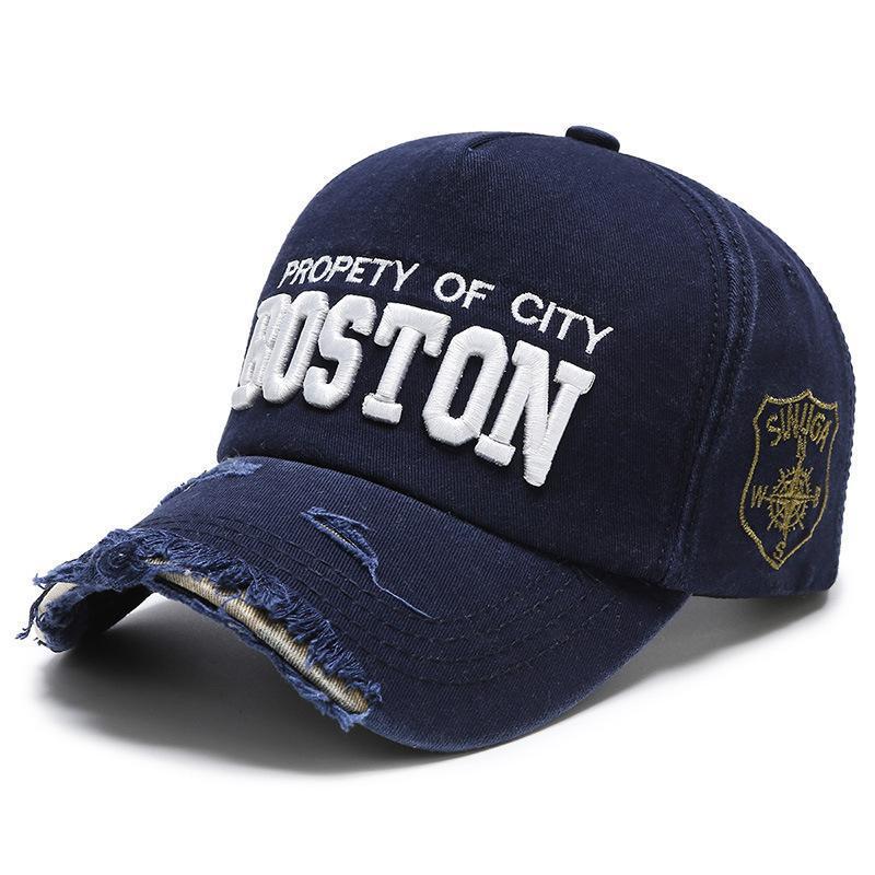 Women's Fashion Embroidered Ripped Cool Baseball Hat Navy Blue Adjustable Apparel/Hat CJ Hat Ship From China CJ https://www.cyberehub.com
