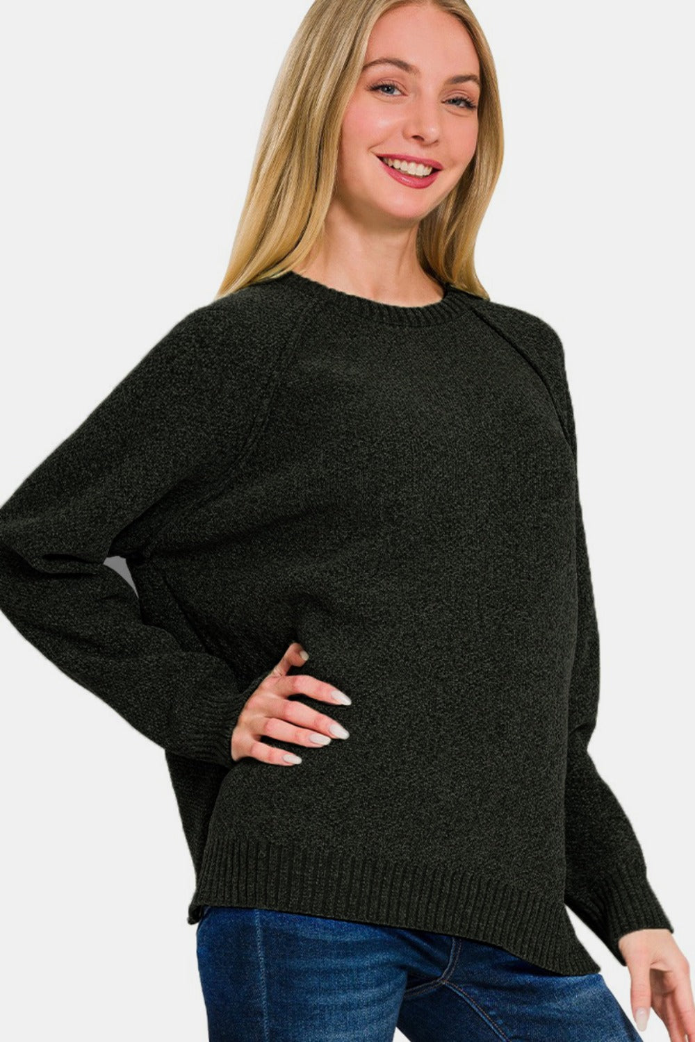 Zenana Side Slit Raglan Sleeve Sweater Tops/Jackets/Sweaters Clothing Tops Ship from USA TikTok Trendsi USPS Walmart Zenana Trendsi https://www.cyberehub.com
