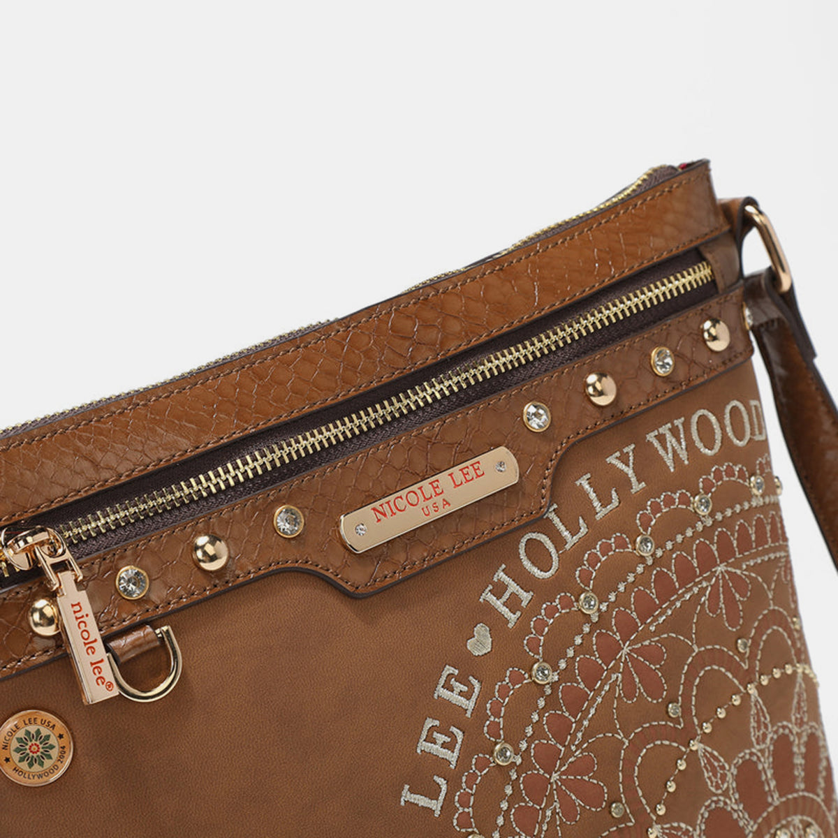 Nicole Lee USA Metallic Stitching Embroidery Inlaid Rhinestone Crossbody Bag Bag Bag Nicole Lee USA Ship from USA Women Trendsi https://www.cyberehub.com