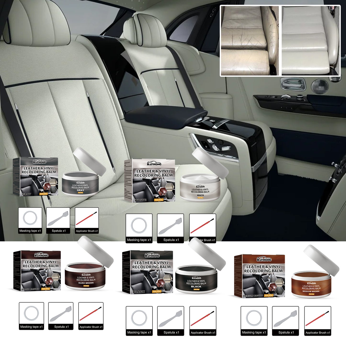 Rayhong Leather Toning Cream, Leather Complementary Cream Car Seat Leather Sofa Leather Shoes Refurbished Complementary Color Automotive Eprolo https://www.cyberehub.com