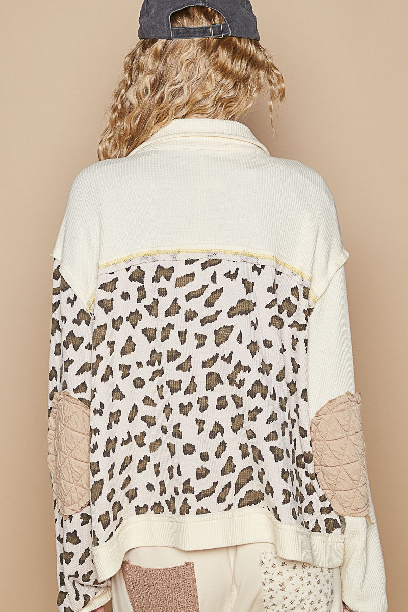 POL Leopard Exposed Seam Button Up Quilted Jacket Tops/Jackets/Sweaters Clothing Tops POL Ship from USA TikTok Trendsi USPS Walmart Trendsi https://www.cyberehub.com