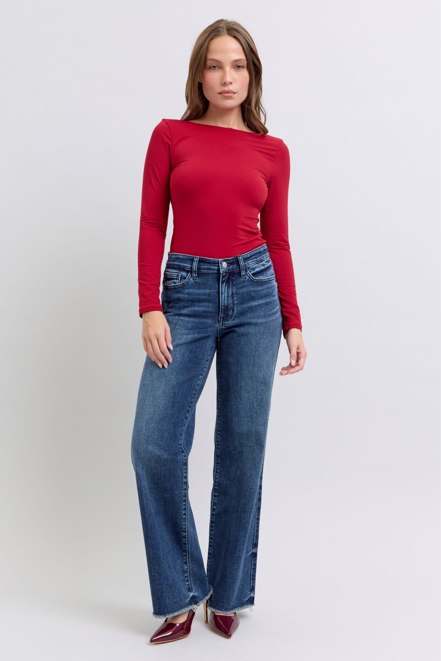 Judy Blue Full Size Raw Hem Mid Rise Jeans Apparel Apparel Judy Blue Ship from USA TikTok Trendsi Trendsi https://www.cyberehub.com