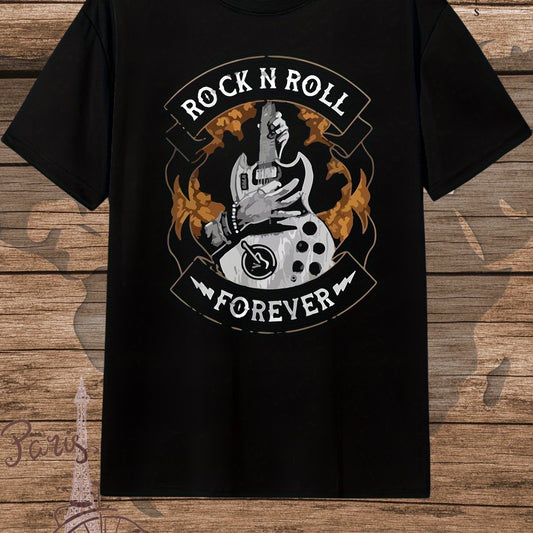 ROCK N ROLL FOREVER Printed Men's Short Sleeve Multifunctional T-shirt, Comfortable And Breathable, Summer Casual Wear Apparel/Shirt/Graphic Shirt SNULLO https://www.cyberehub.com