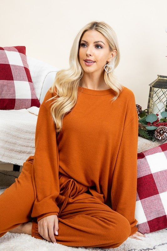 Super Lady Full Size Fuzzy Hacci Brush Round Neck Top and Pants Lounge Set Apparel/Tops Ship from USA Super Lady TikTok Tops Trendsi USPS Walmart Walmart Apparel Trendsi https://www.cyberehub.com