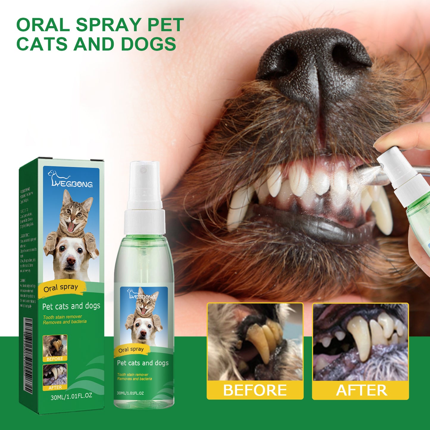 Yegbong Pet Tooth Deodorizer Spray, Cats And Dogs Universal Mouth Cleaning Breath Freshening Spray Pet Supplies Pet Eprolo https://www.cyberehub.com