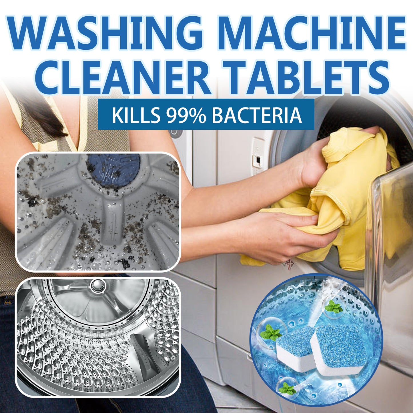 Jakehoe Washing Machine Cleaning Effervescent Tablet, Washing Machine Slot Stain Cleaner Effervescent Tablet Automatic Cleaning Home & Garden Home Goods Eprolo https://www.cyberehub.com