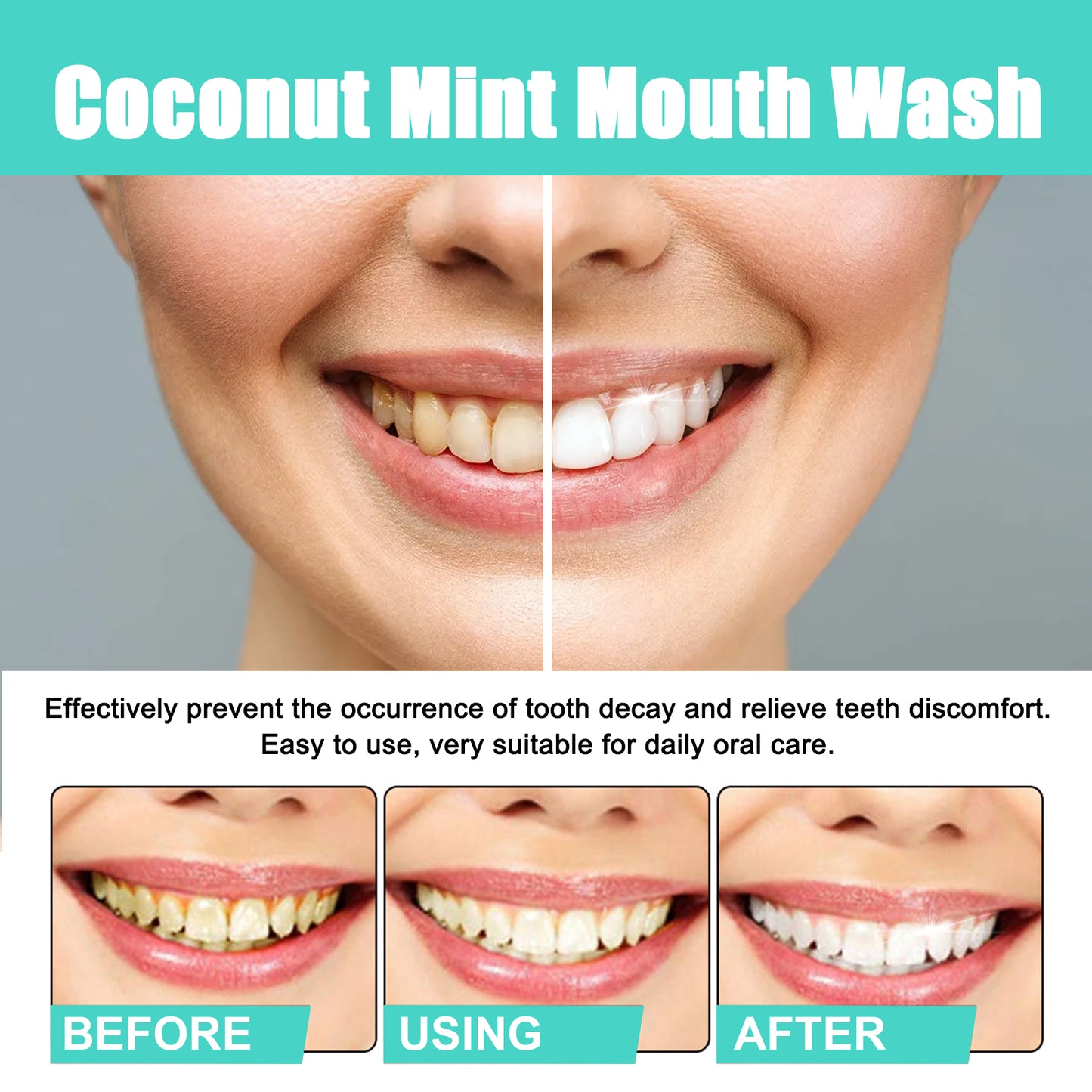 Coconut Mint Mouth Wash, Whitening Teeth Yellow Teeth Stains Tongue Coating Clean Fresh Breath Oral Care Health & Beauty Health Eprolo https://www.cyberehub.com