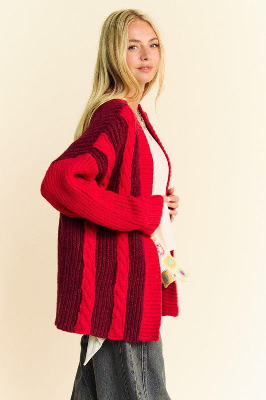 Davi & Dani Cable-Knit Color Block Open Front Cardigan Tops/Jackets/Sweaters Clothing Tops Davi & Dani Ship from USA TikTok Trendsi USPS Walmart Trendsi https://www.cyberehub.com