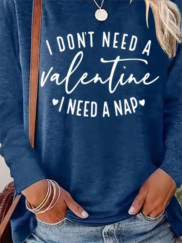 Women's Printed Long Sleeve Hoodless Sweatshirt Apparel/Shirt/Graphic Shirt SNULLO https://www.cyberehub.com