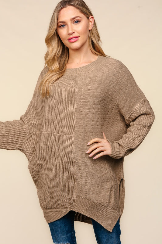 Haptics Full Size Side Slit Texture Asymmetric Sweater Shirt Apparel Clothing Tops Haptics Ship from USA Shirts USA Women Trendsi https://www.cyberehub.com