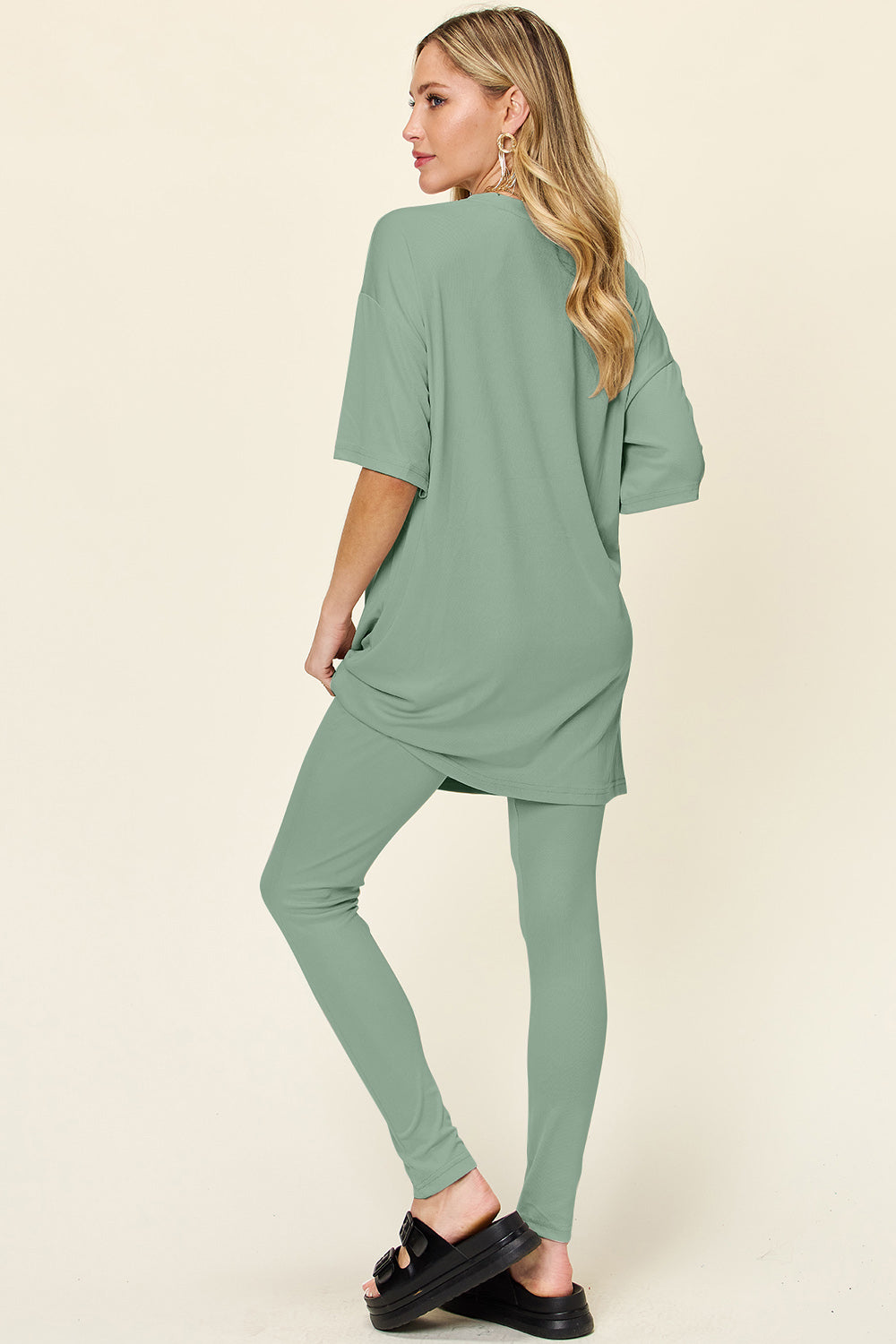 Double Take Full Size Round Neck Dropped Shoulder T-Shirt and Leggings Set Apparel/Tops Double Take Ship from USA TikTok Tops Trendsi USPS Walmart Walmart Apparel Trendsi https://www.cyberehub.com
