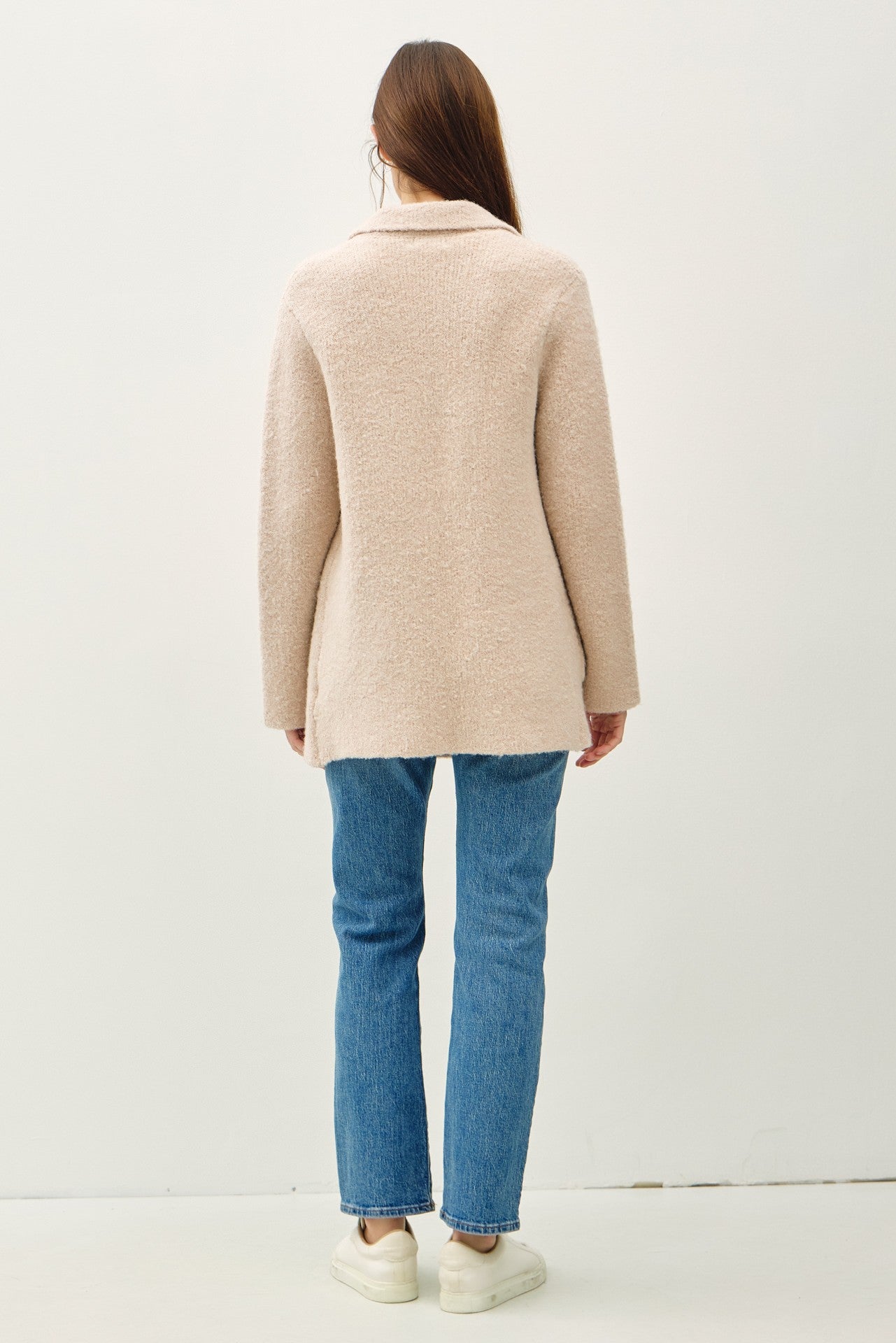 Be Cool Textured Double-Breasted Coat with Pockets Tops/Jackets/Sweaters BE COOL Clothing Tops Ship from USA TikTok Trendsi USPS Walmart Trendsi https://www.cyberehub.com