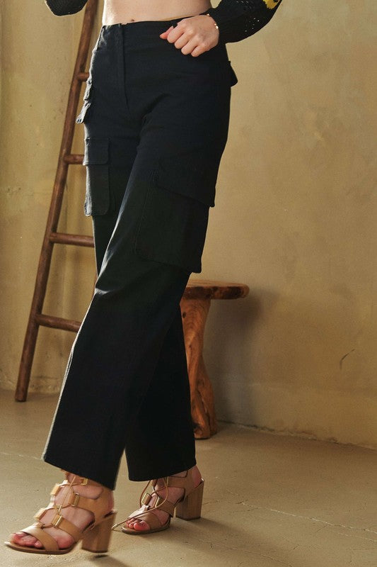 Davi & Dani Flap Pocket Mid Rise Cargo Pants Apparel Apparel Davi & Dani Ship from USA TikTok Trendsi Trendsi https://www.cyberehub.com