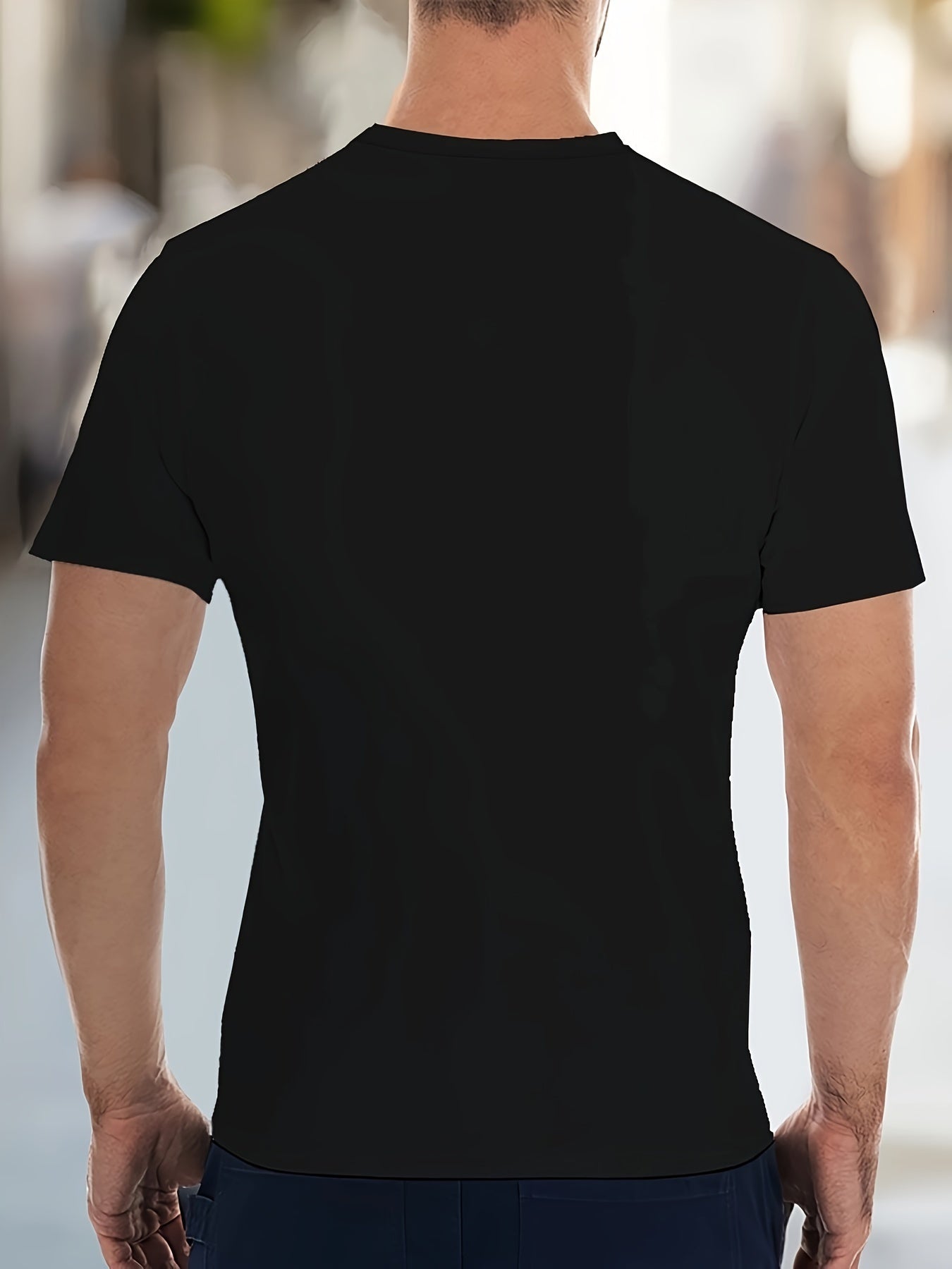 Men's Casual Round Neck T-shirt With Jesus Christ Pattern, Slightly Elastic, Regular Pattern, Geometric Pattern, Short Sleeved T-shirt, Suitable For Home, Travel And Street Wear Apparel/Shirt/Graphic Shirt SNULLO https://www.cyberehub.com